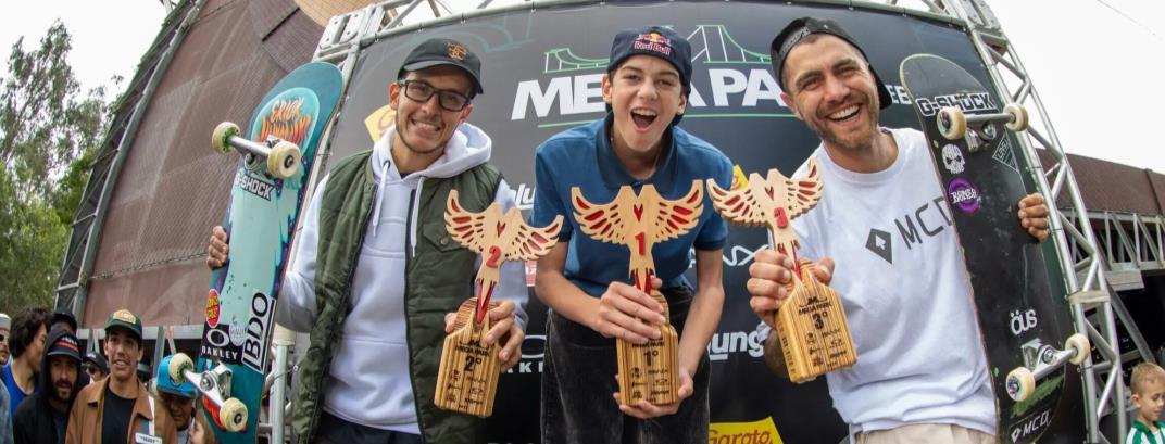 Pódio de competição de skate